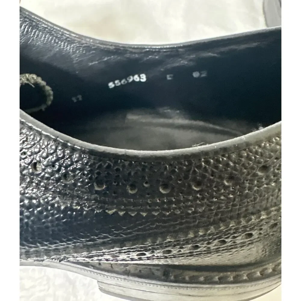 FLORSHEIM Black Leather Wingtip Oxford Shoe Sz 9 D - Picture 6 of 8